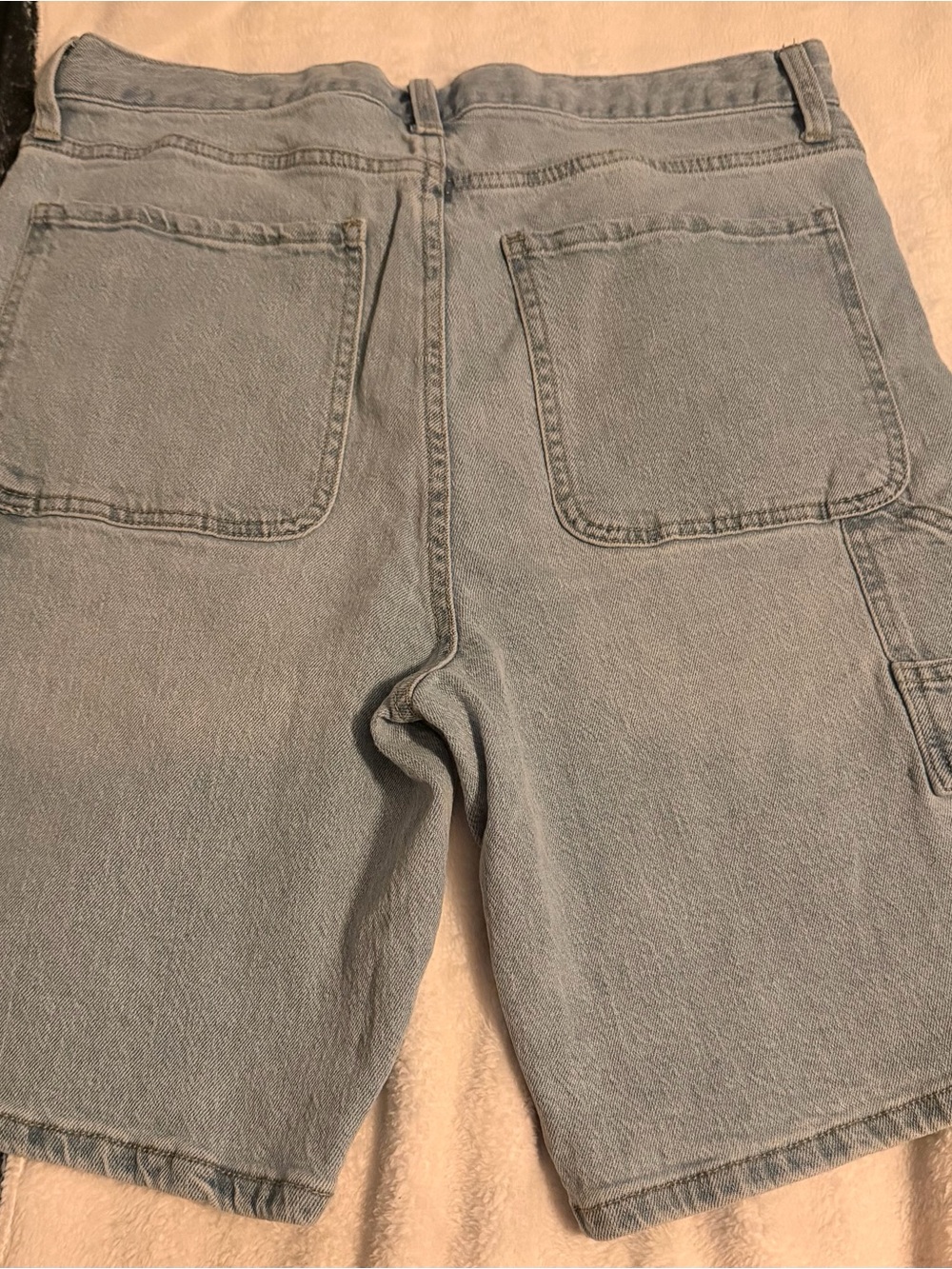 RSQ Men's Washed Light Blue Denim Carpenter Shorts